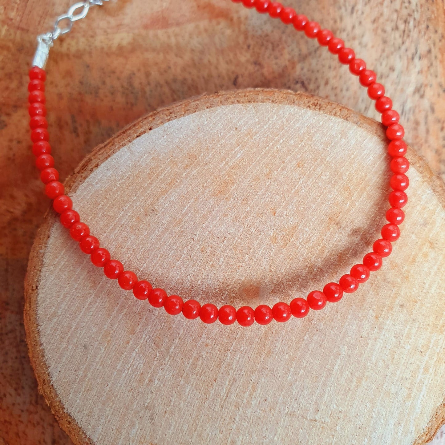 Korallen Armband mit 925 Silberverschluss