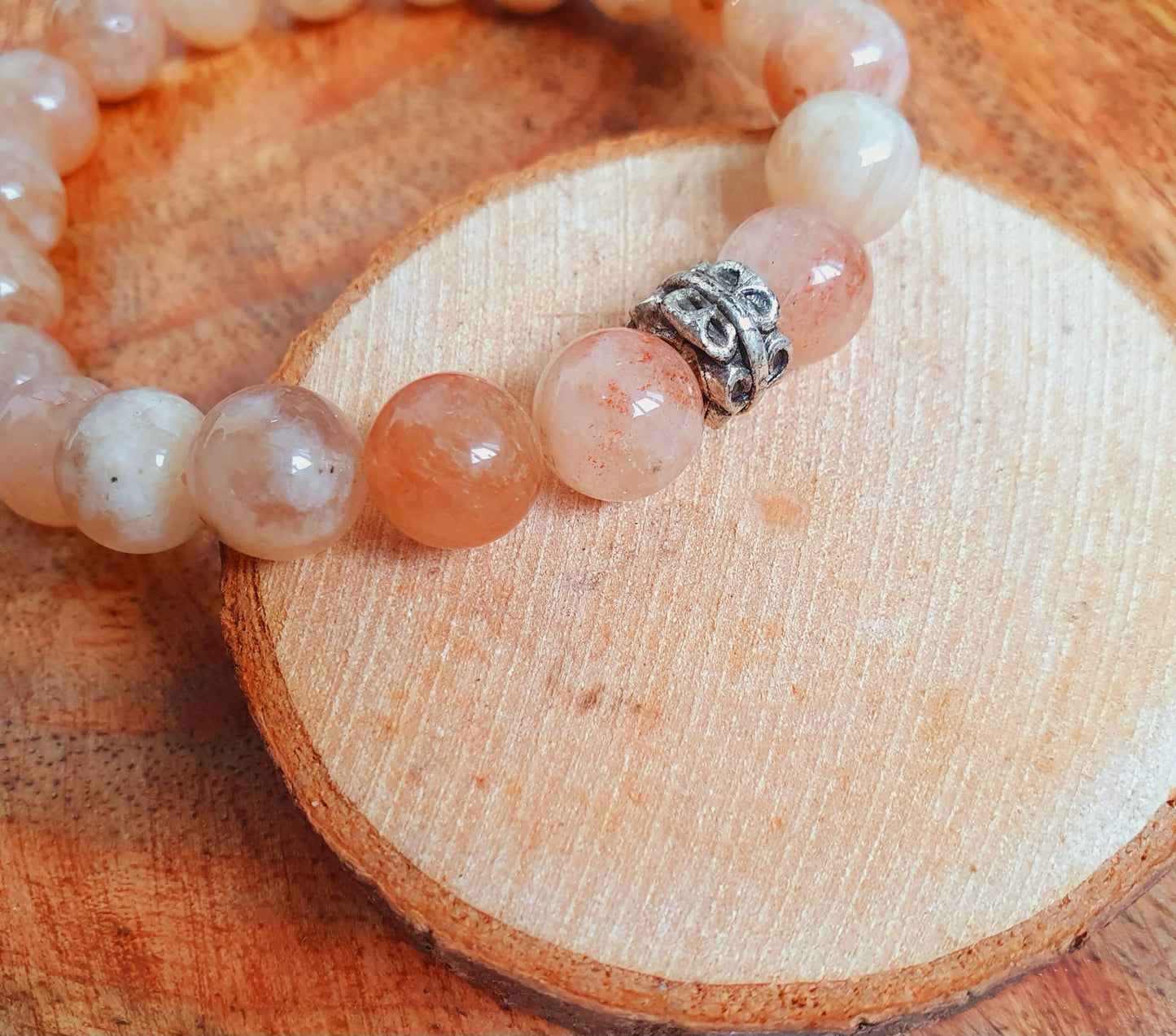 Sonnenstein Armband mit Silberdetail