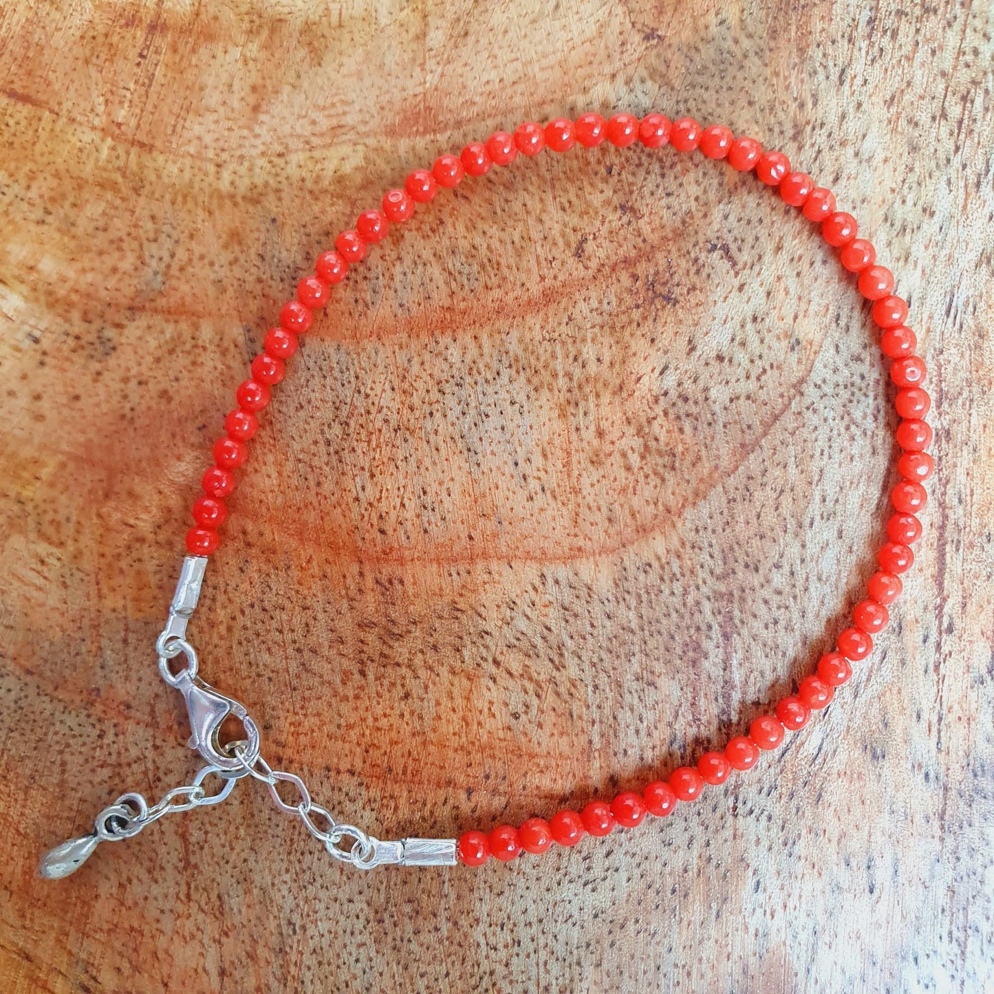 Korallen Armband mit 925 Silberverschluss